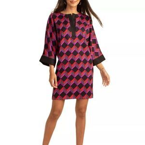 Trina Turk Prohibition Geo-Print Dress Multi 6 NWT